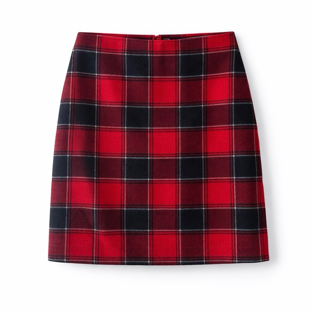 Talbots Red and Black Plaid Pencil Skirt size 6